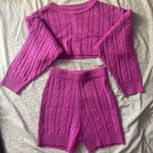 Knit shorts set